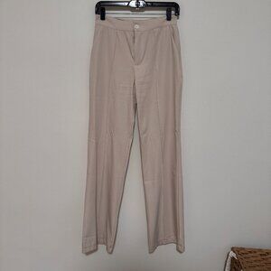 Wide Leg Trousers, Beige, Size Small